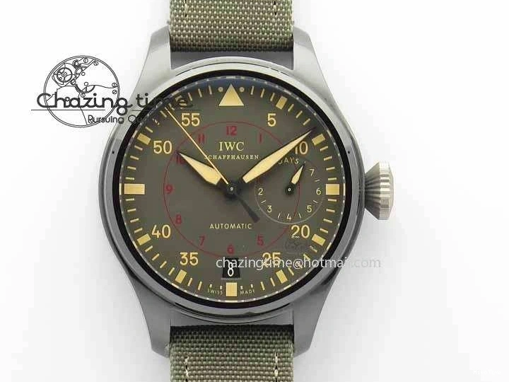 MIROTIME 0126 Big Pilot Real PR 48mm IW501902 Real Ceramic ZF 1:1 Best Edition On Green Nylon Strap A51111 V Durable 7249